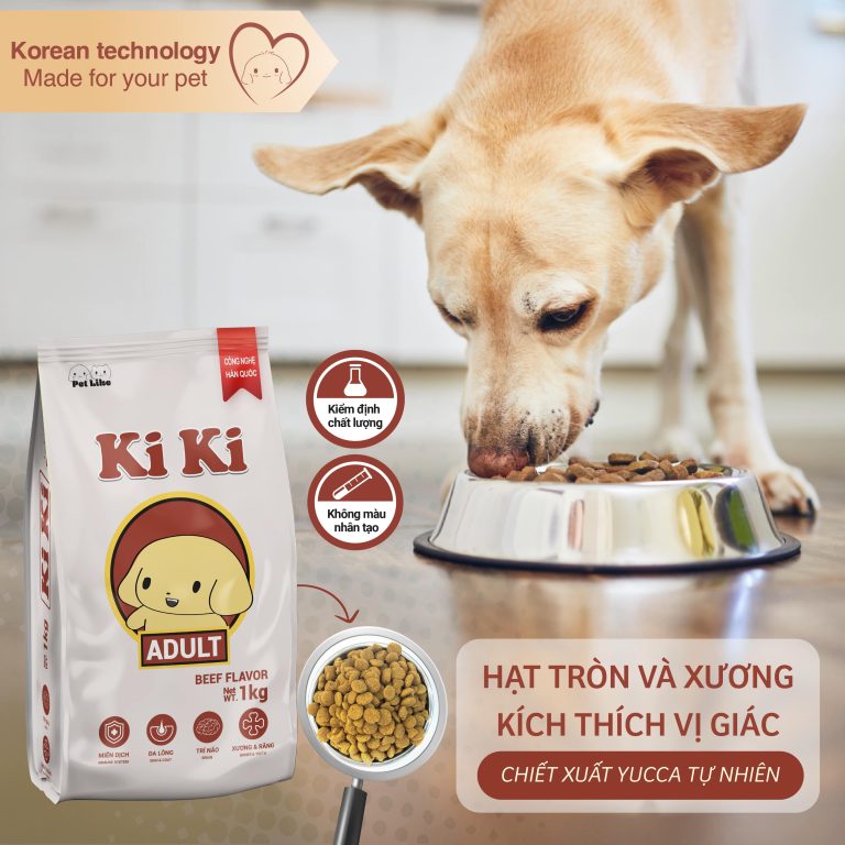 Thức Ăn Hạt KiKi Cho Chó Trưởng Thành (Vị Bò) 1kg