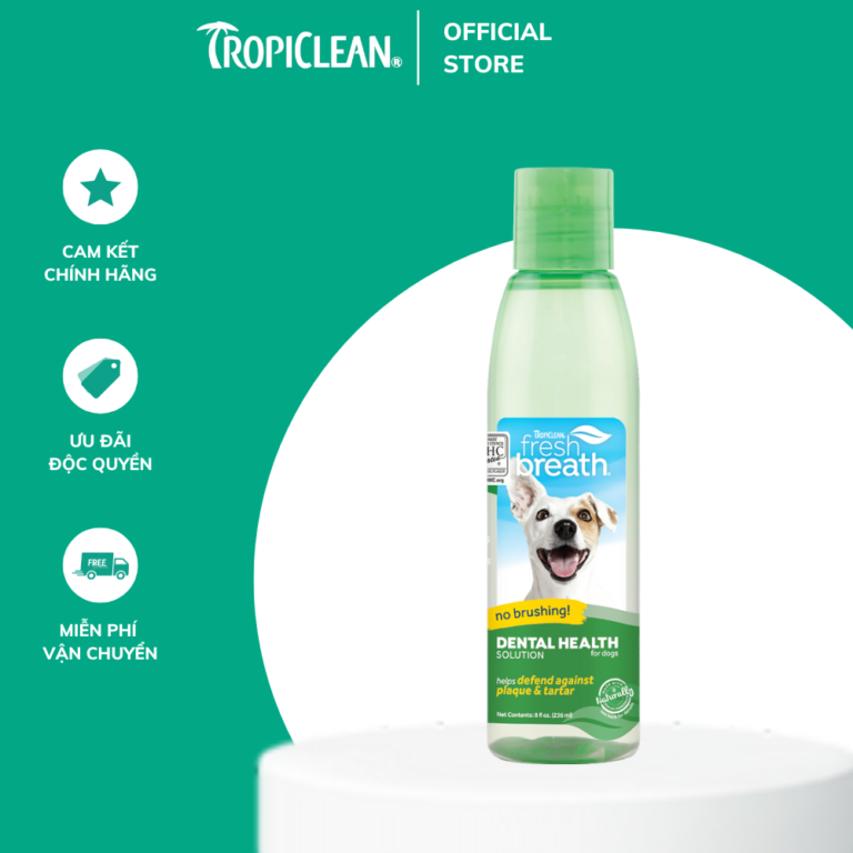 Nước vệ sinh răng miệng TropiClean Fresh Breath dành cho chó 118ml