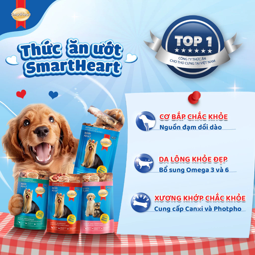 Pate cho chó con SmartHeart gói 130g