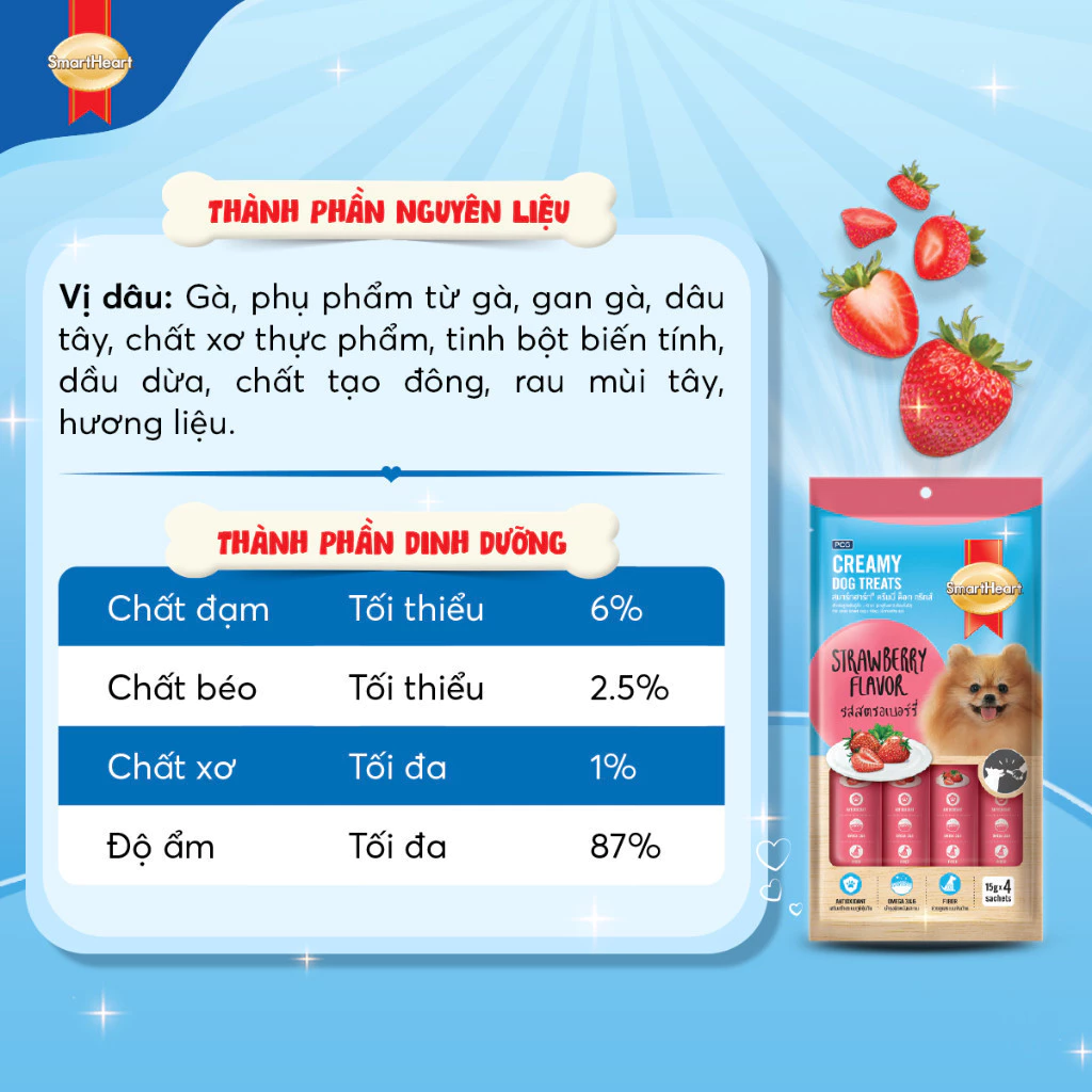 Súp thưởng SmartHeart cho chó (4 vị)