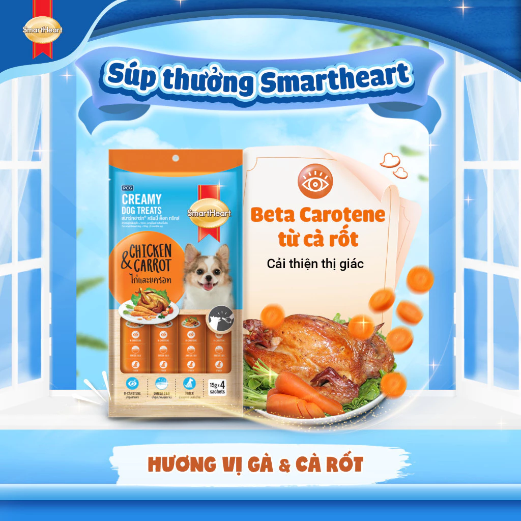 Súp thưởng SmartHeart cho chó (4 vị)