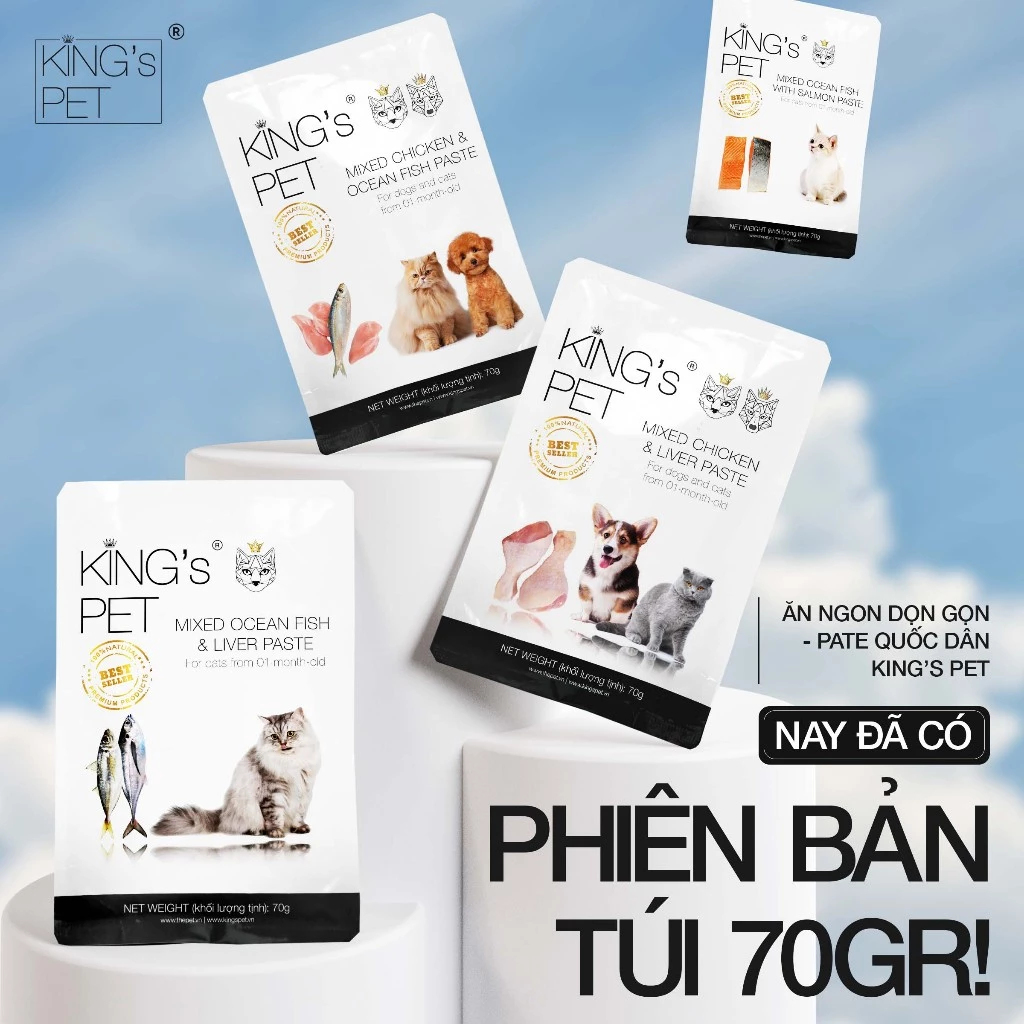 Pate King's Pet vị Gà cá 70g