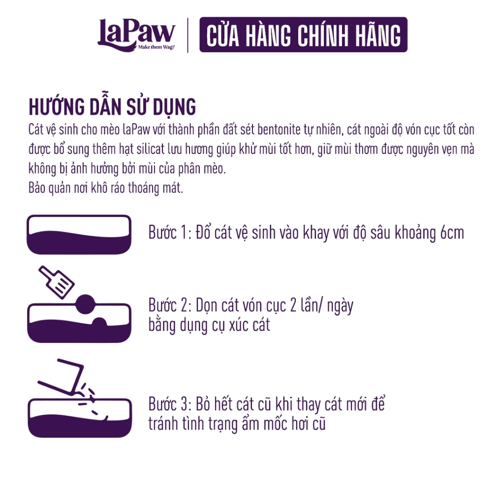 Cát đất sét tự nhiên vệ sinh cho mèo LaPaw hương Cà Phê 8L/4kg