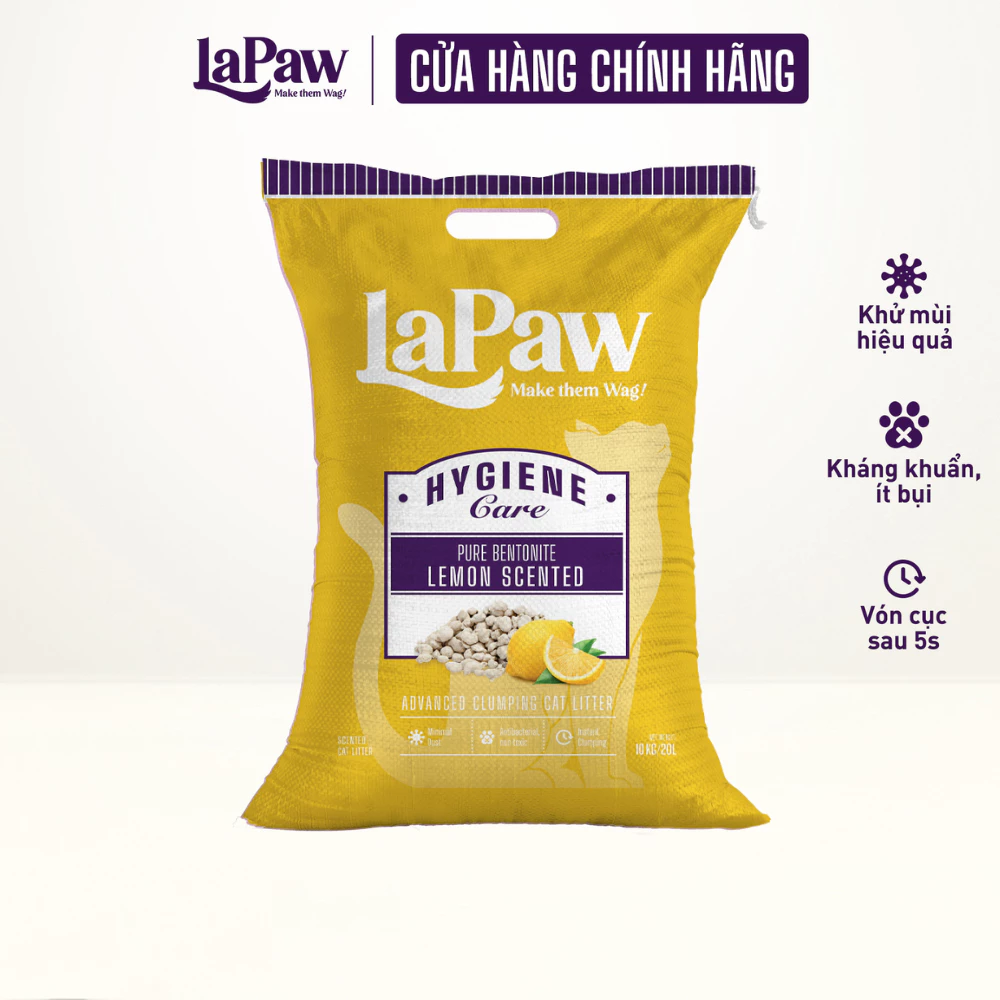 Cát đất sét tự nhiên vệ sinh cho mèo LaPaw hương Chanh 8L/4kg