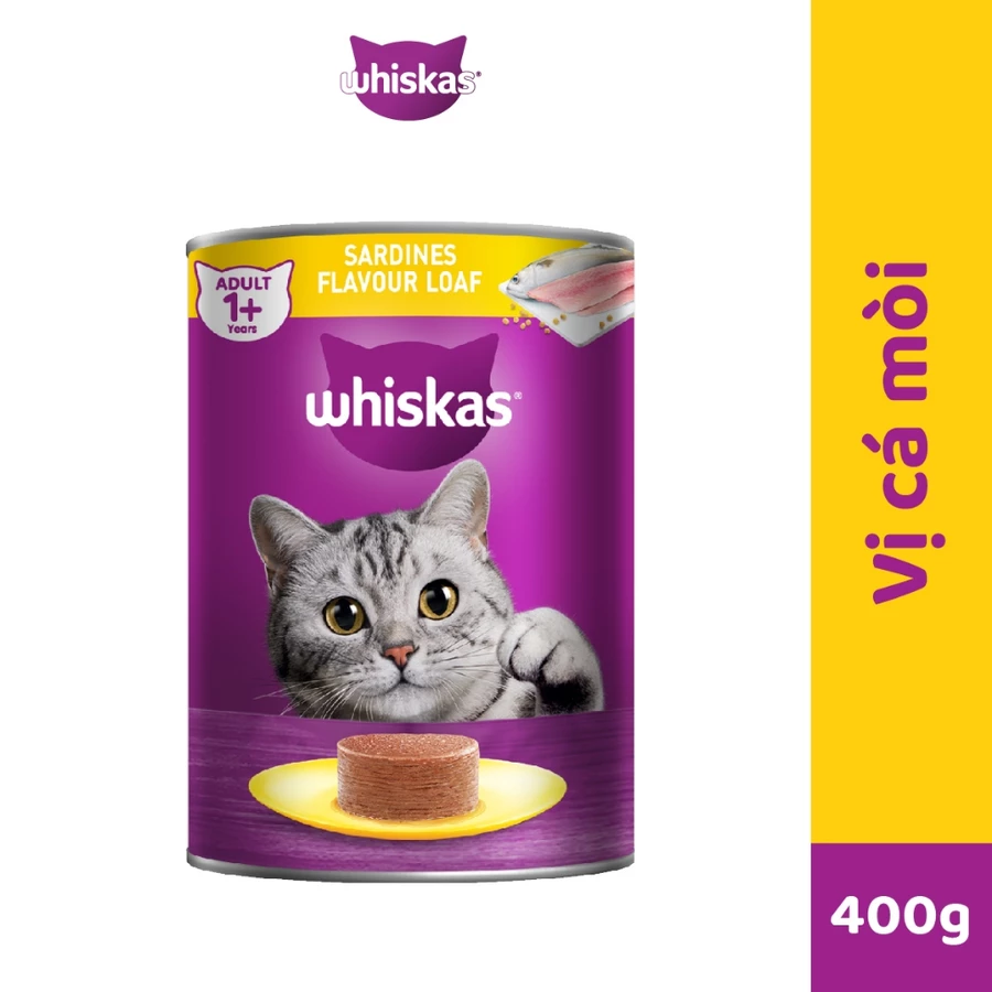 Pate mèo trưởng thành Whiskas Adult vị Cá Mòi 400g