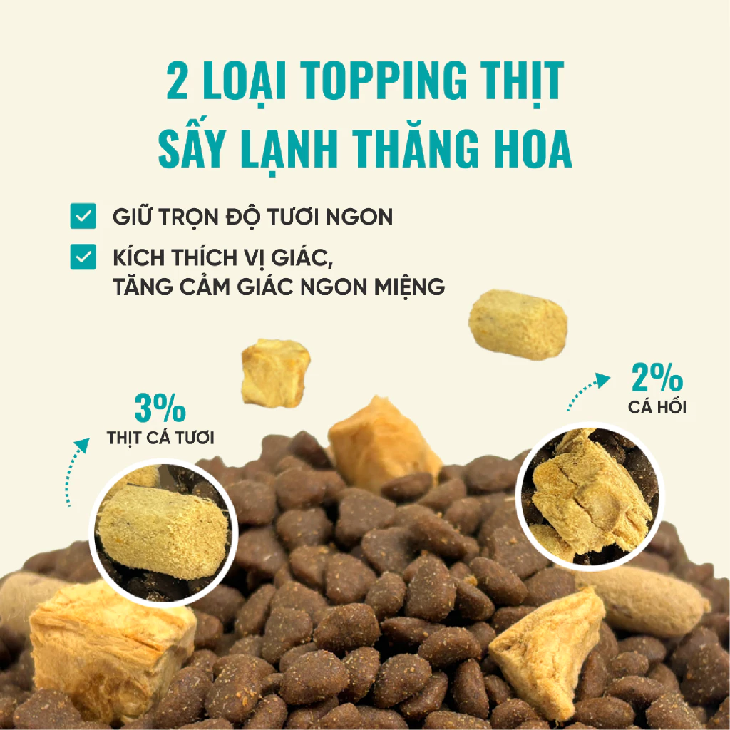 Thức ăn hạt cho mèo mọi lứa tuổi BITE OF WILD F42 Mix 6 Loại Cá 1kg