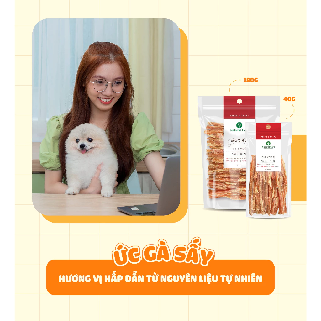 Thịt Ức Sấy Natural Core (Thịt Gà, Thịt Vịt)