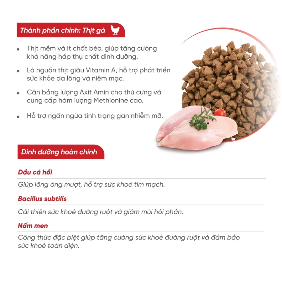 Thức ăn hạt JirehO vị Thịt Gà cho mèo 800g