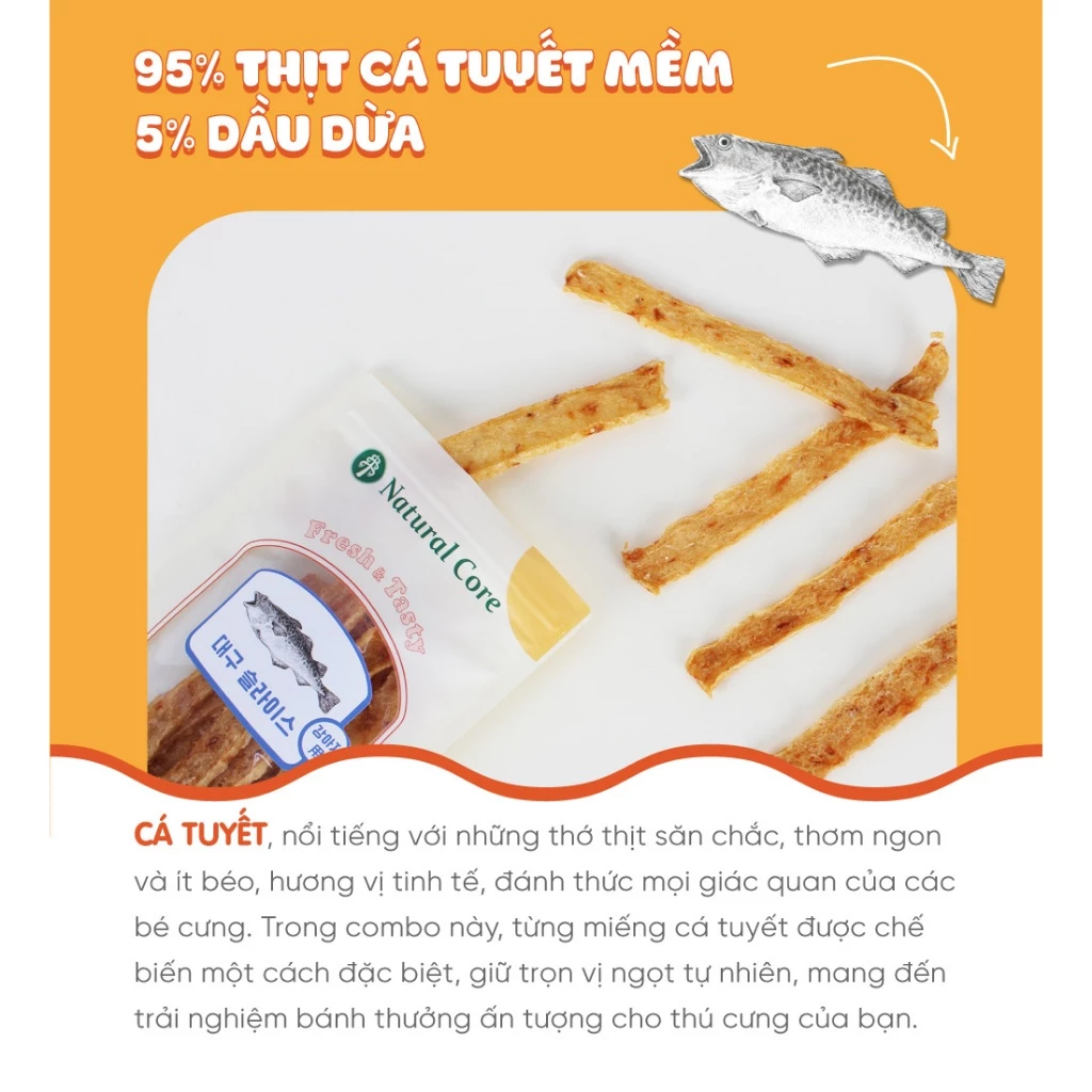 Cá Tuyết và Bí Ngô Sấy Natural Core 30g