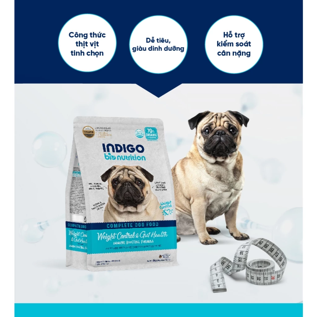 Thức ăn dinh dưỡng cho Chó INDIGO Kiểm Soát Cân Nặng và Tiêu Hóa 2kg