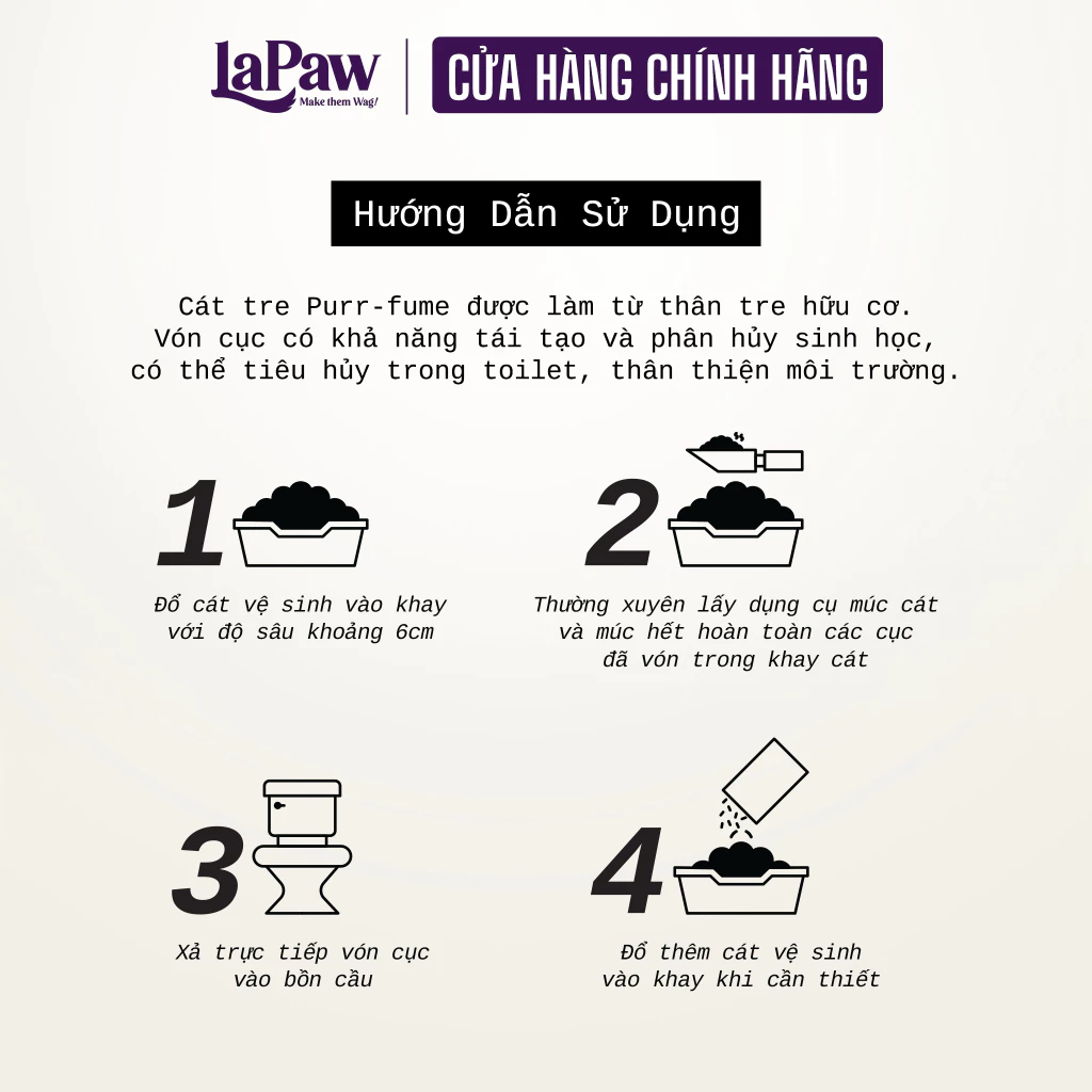 Cát Tre tự nhiên hương nước hoa cao cấp PURR FUME 8L/2.8kg - hương Anh Đào