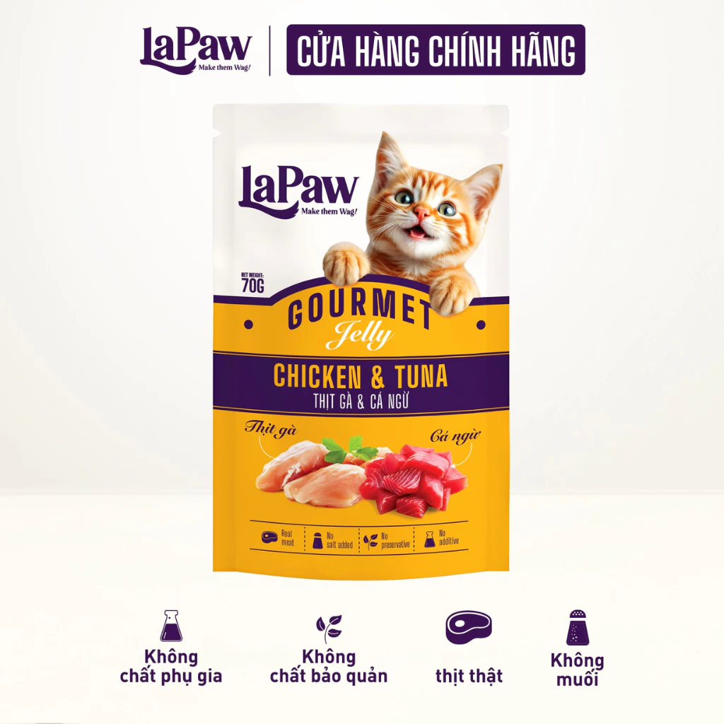 LaPaw Pate gói dạng thạch cho mèo mọi lứa tuổi 70G