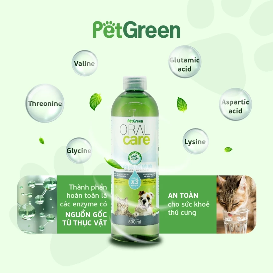 Khử Mùi Răng Miệng Thú Cưng PetGreen Oral Care 500ml