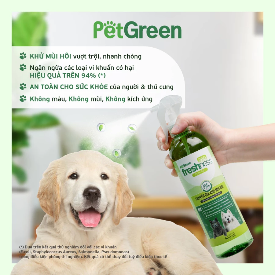 Xịt Khử Mùi Thú Cưng PetGreen Freshness 360 Pure Air 500ml