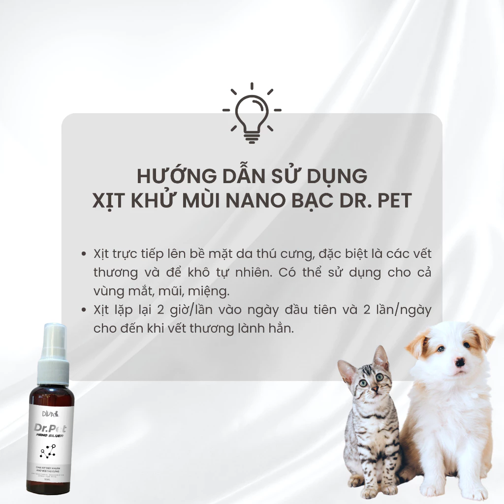 Chai xịt khử mùi Nano Bạc cho thú cưng DIVA Dr. Pet 50ml