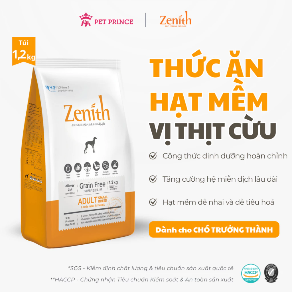 Thức ăn hạt mềm cho chó trưởng thành - Zenith Adult 1.2kg