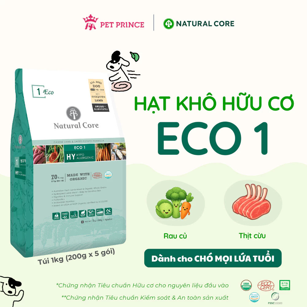Thức ăn cho chó Natural Core ECO1 Thịt Cừu 1kg