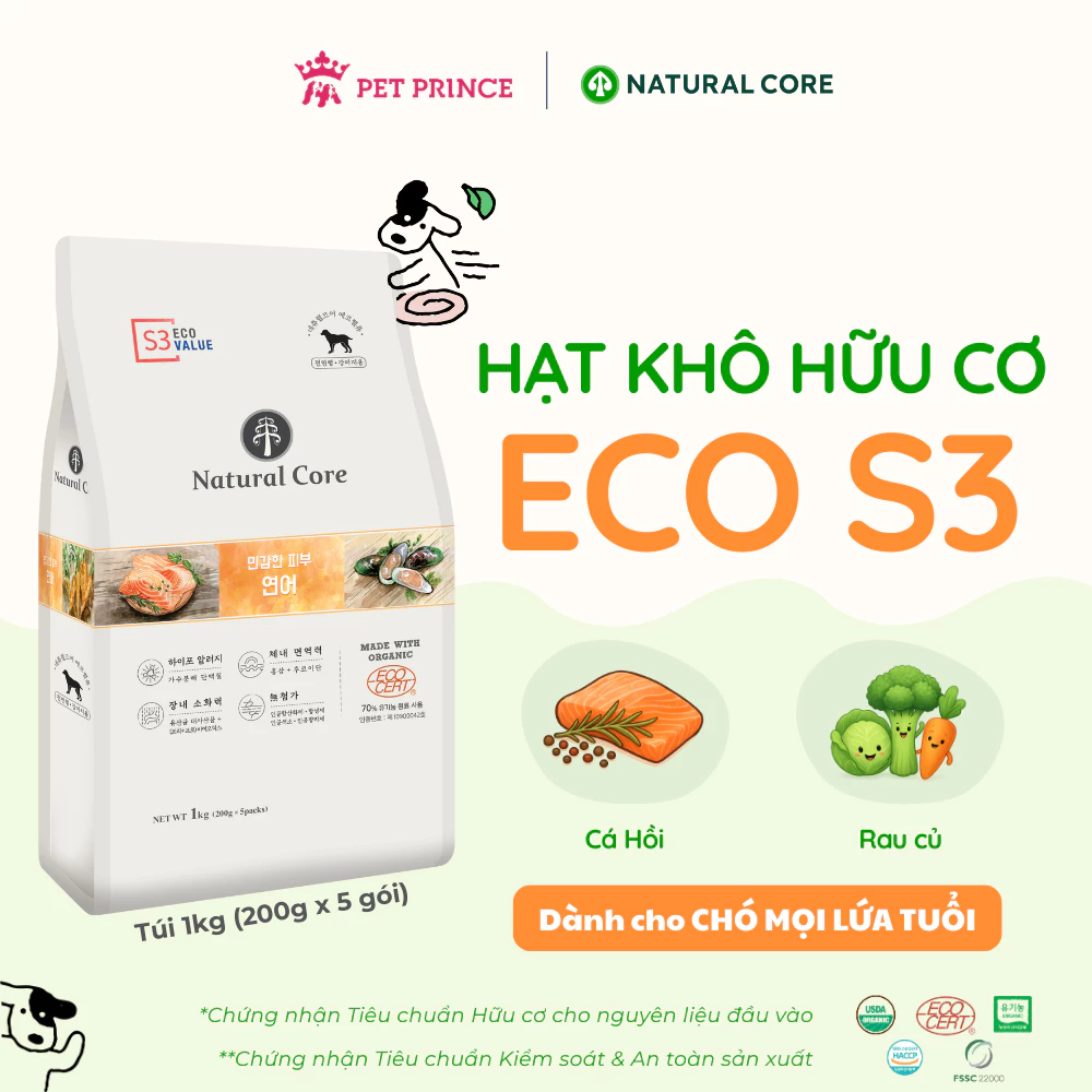 Thức ăn cho chó Natural Core S3 Cá Hồi 1kg