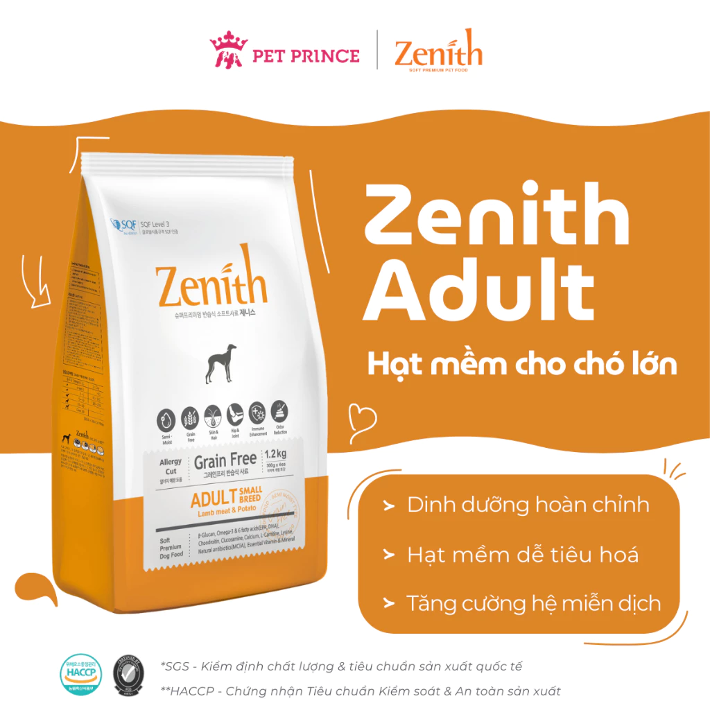 Thức ăn hạt mềm cho chó trưởng thành - Zenith Adult 1.2kg