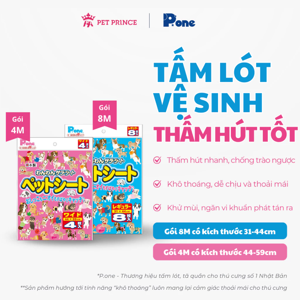 Tấm lót vệ sinh chó mèo P.one (Túi nhỏ tiện lợi)
