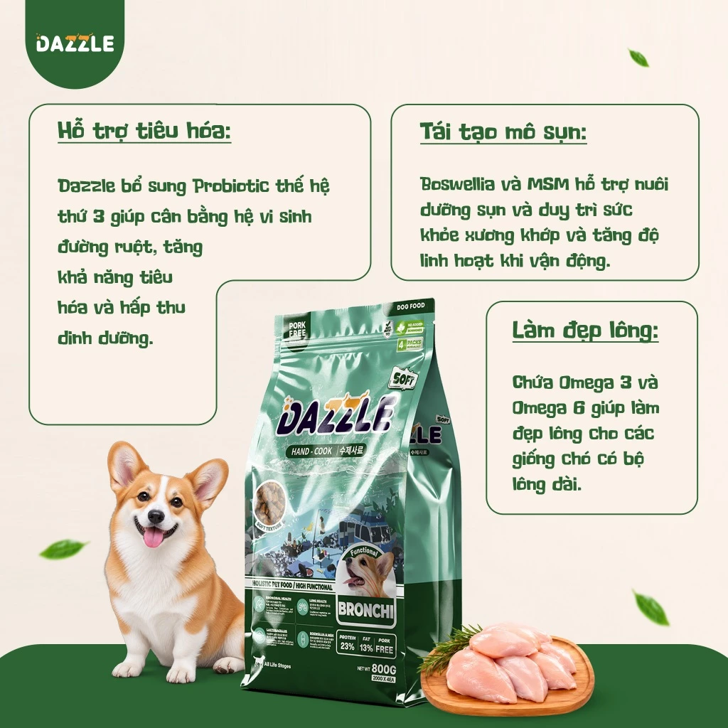 HẠT MỀM DAZZLE CHO CHÓ – HỖ TRỢ HÔ HẤP