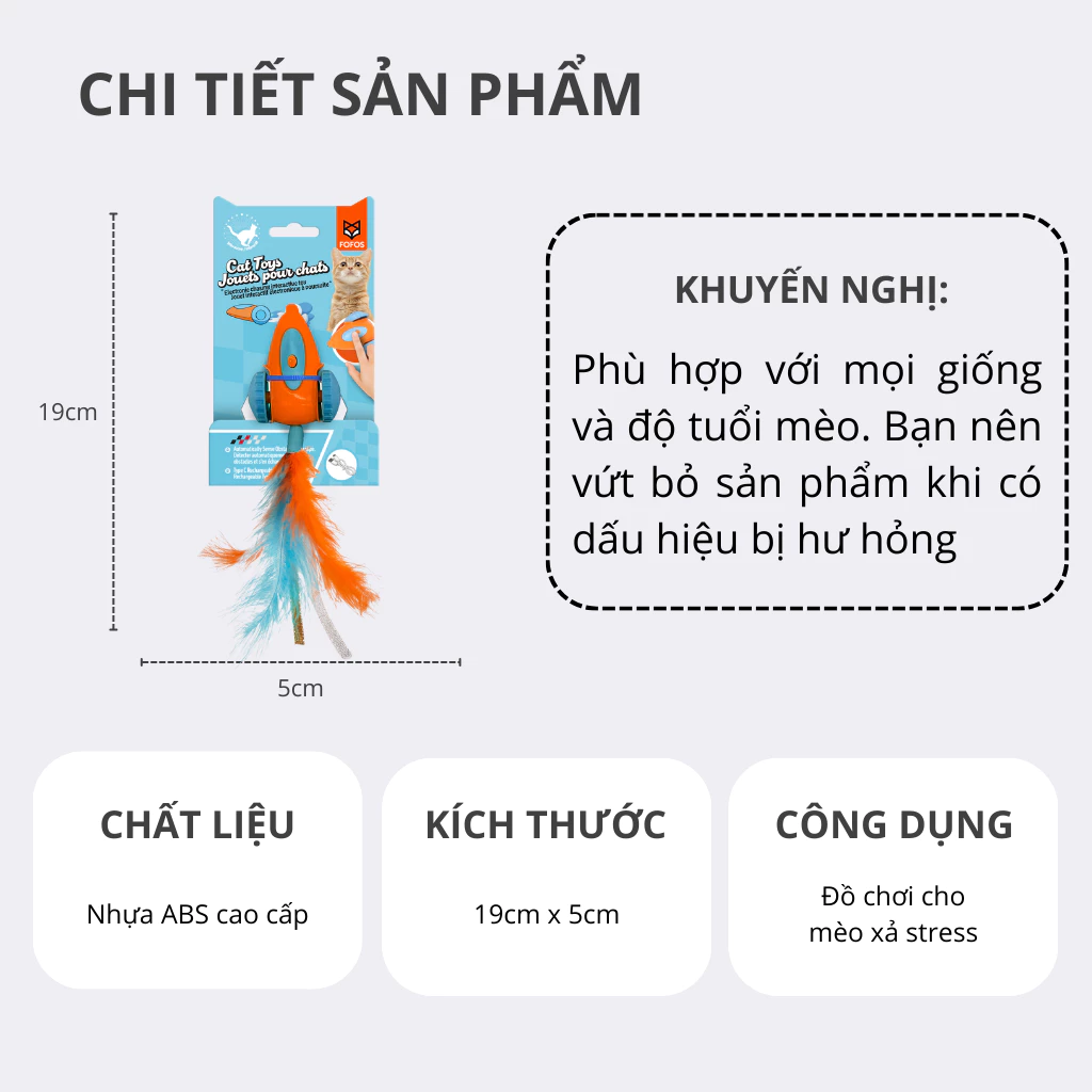 Đồ chơi xe đua tự động cho mèo FOFOS