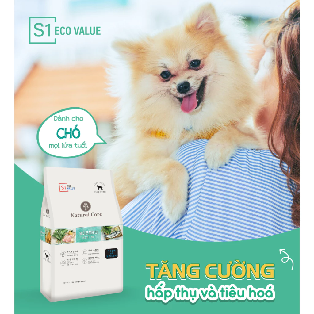 Thức ăn cho chó Natural Core S1 Thịt Gà & Cá Hồi 1kg