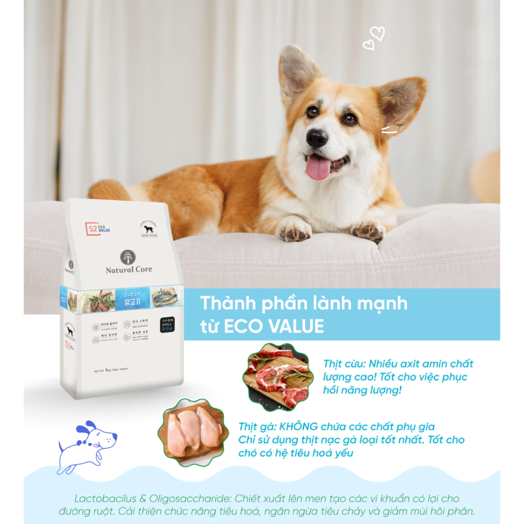 Thức ăn cho chó Natural Core S2 Thịt Cừu 1kg