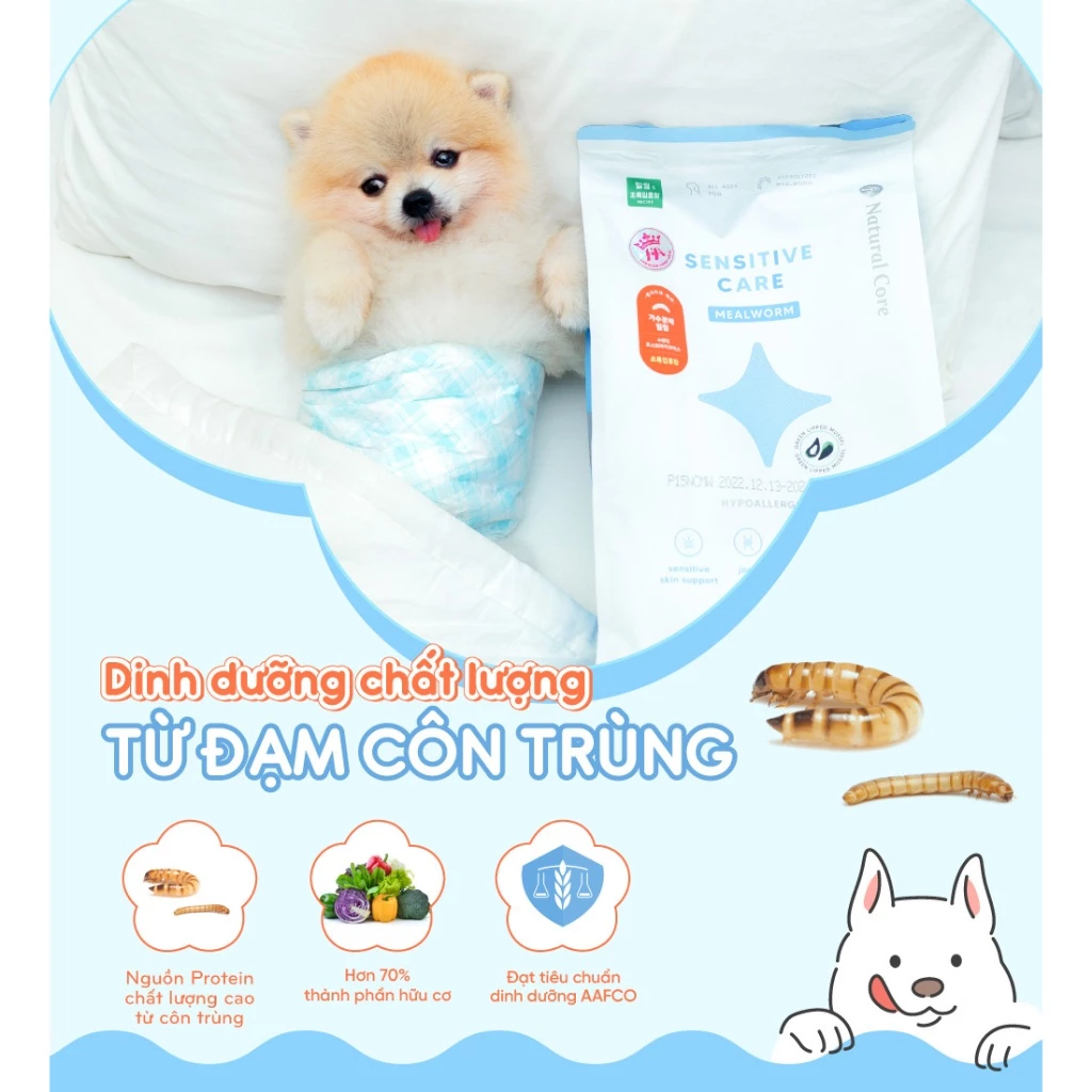 Thức ăn cho chó Natural Core Bị Dị Ứng 800g (Mealworm)