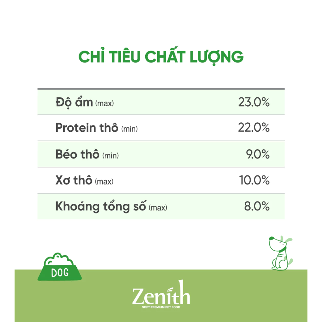 Thức ăn hạt mềm cho chó già - Zenith Senior 1.2kg