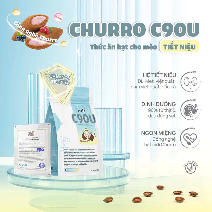 Thức ăn hạt cho mèo Churro C90U PetQ