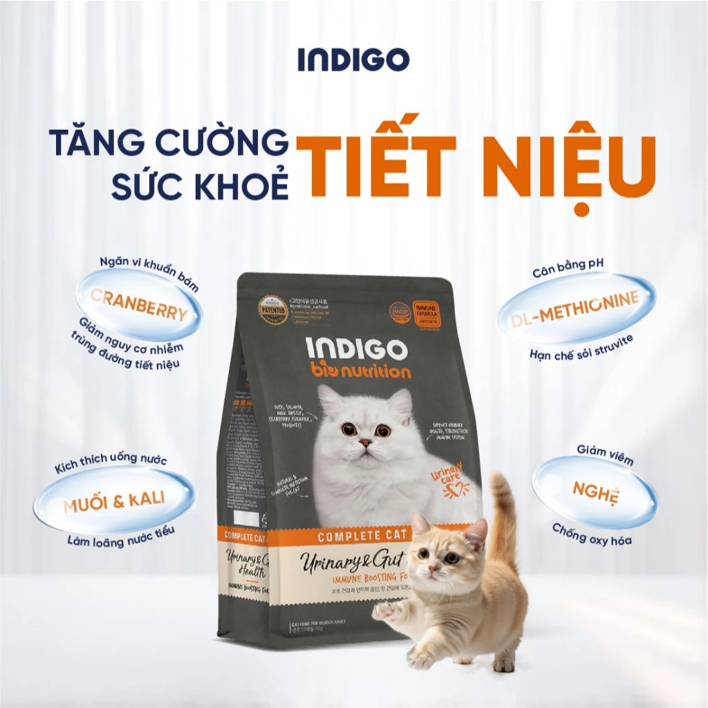 Thức ăn dinh dưỡng cho mèo INDIGO Sức Khỏe Tiết Niệu 2kg