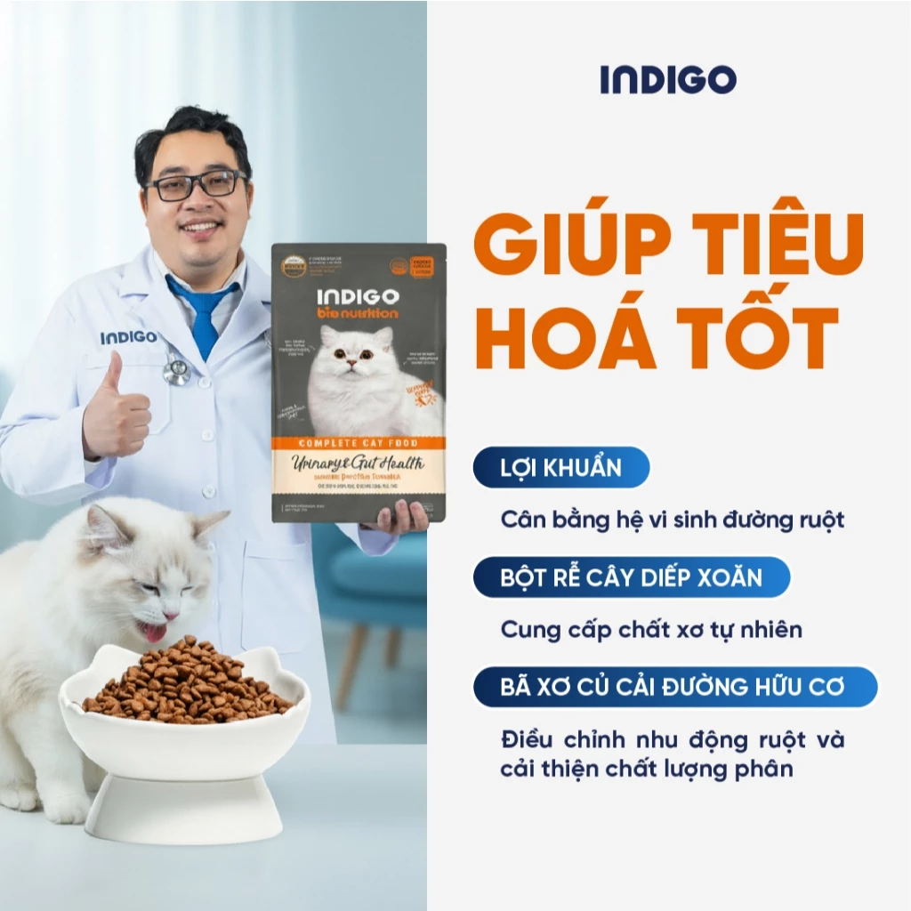 Thức ăn dinh dưỡng cho mèo INDIGO Sức Khỏe Tiết Niệu 2kg