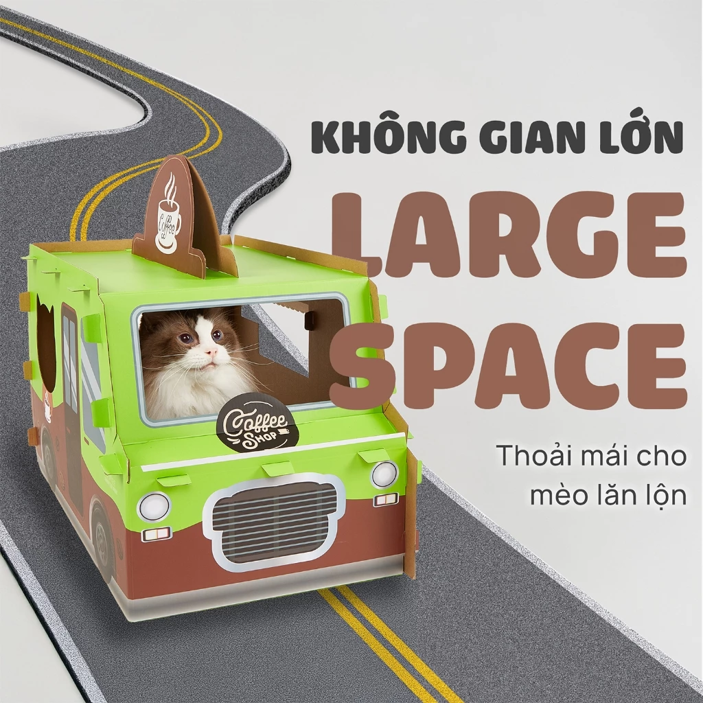 Nhà cào móng mèo hình xe cà phê