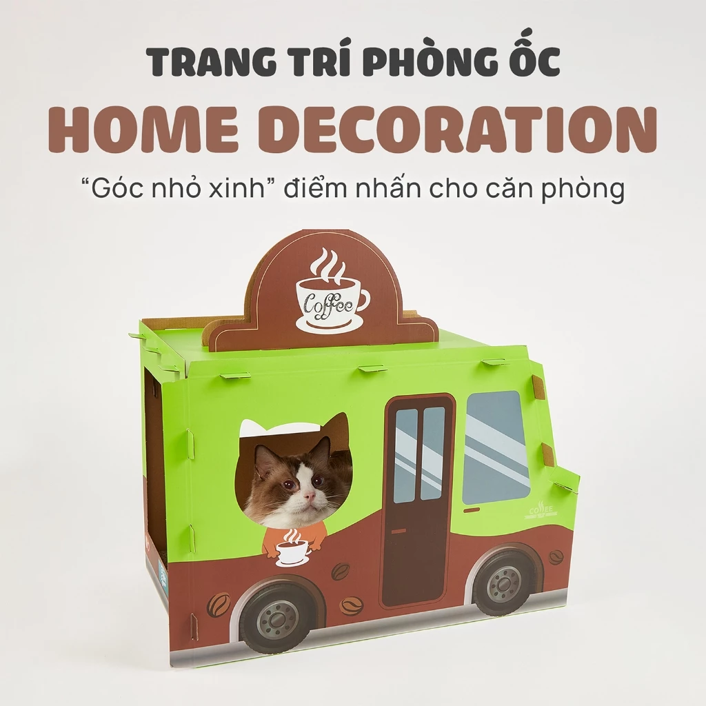 Nhà cào móng mèo hình xe cà phê
