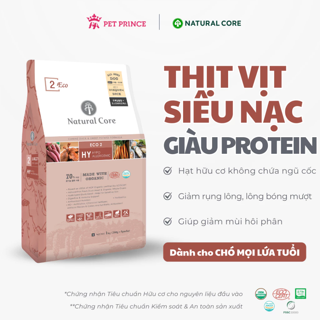 Thức ăn cho chó Natural Core ECO2 Thịt Vịt 1kg