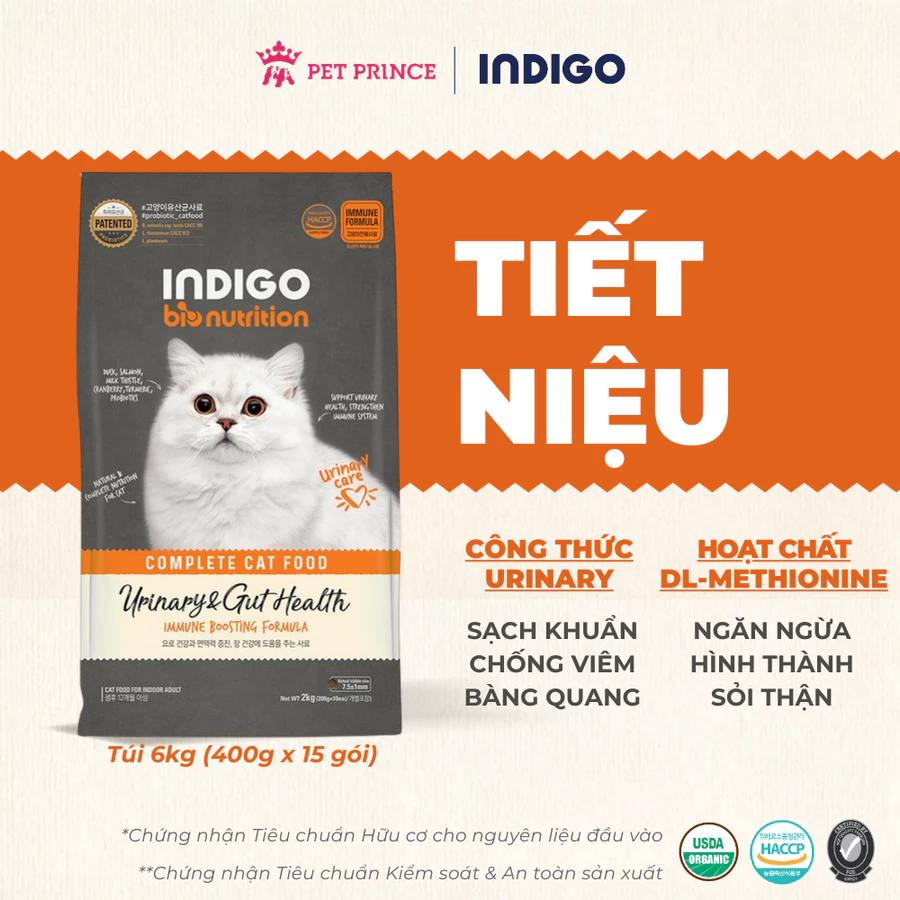 Thức ăn dinh dưỡng cho mèo INDIGO Sức Khỏe Tiết Niệu 2kg