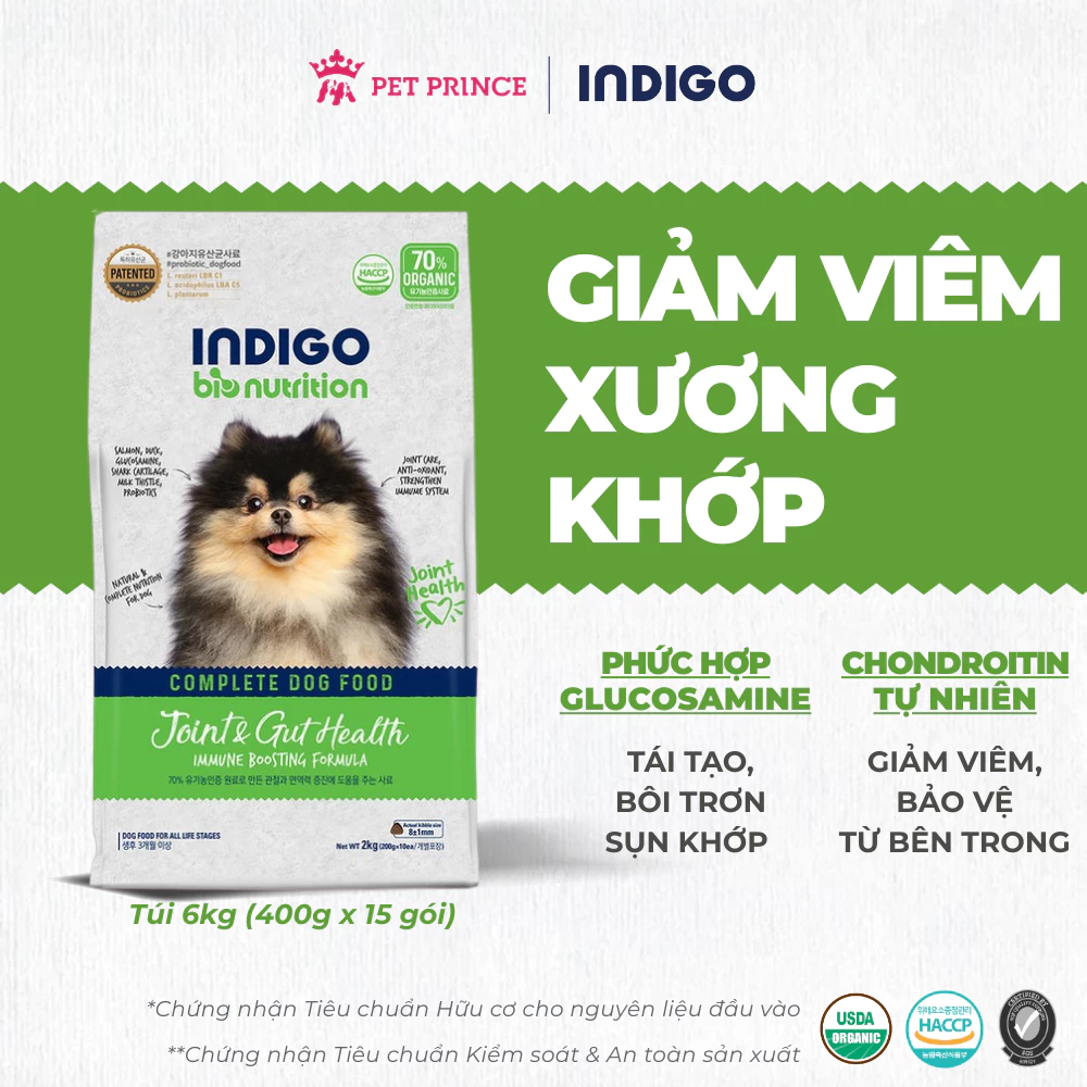 Thức ăn dinh dưỡng cho Chó INDIGO Tăng Cường Xương Khớp và Tiêu Hóa 2kg
