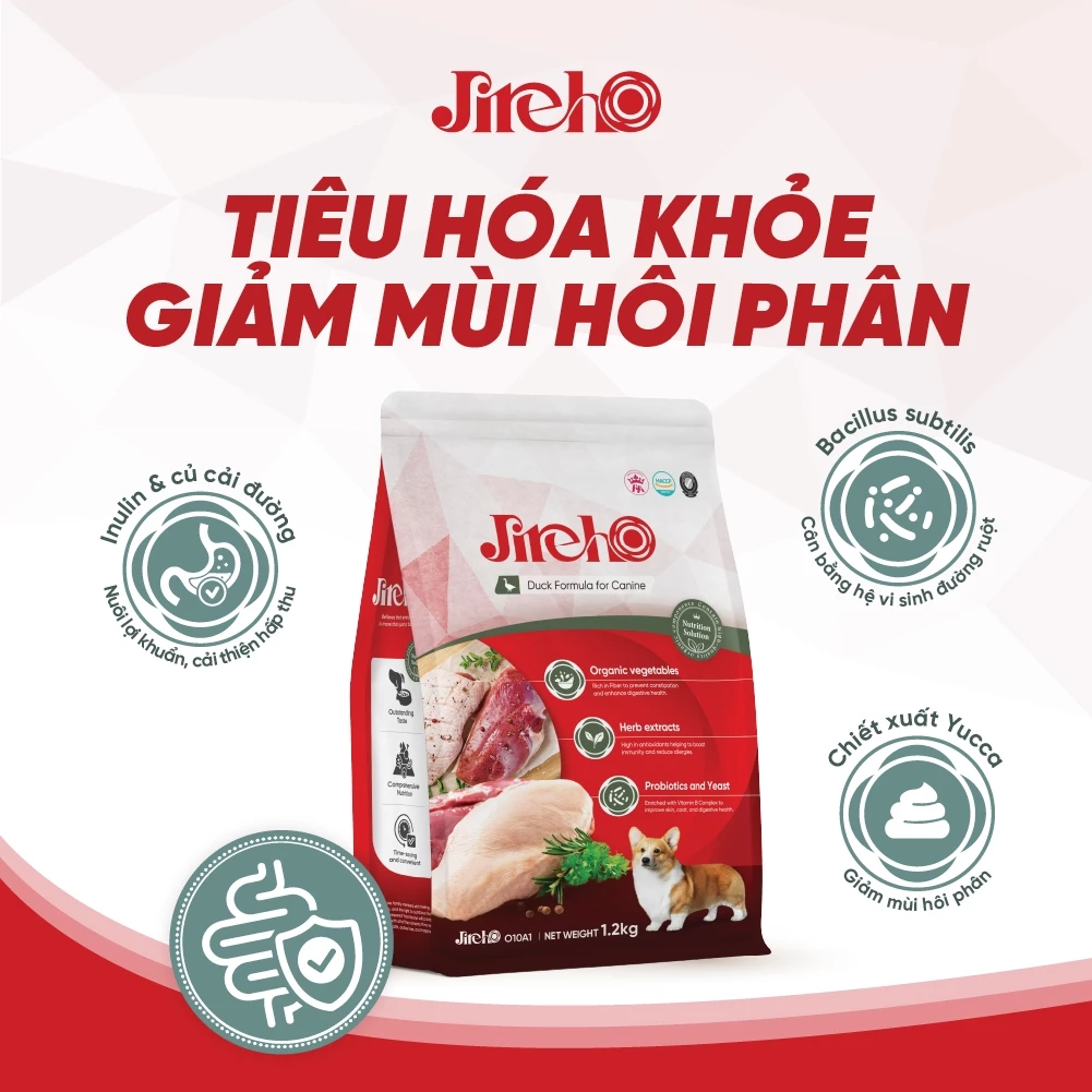 Thức ăn JirehO Thịt Vịt cho chó 1,2kg