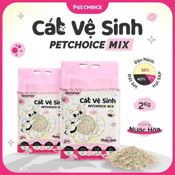 Cát vệ sinh mèo Đất Sét Mix Đậu Nành PetChoice 6L/2kg