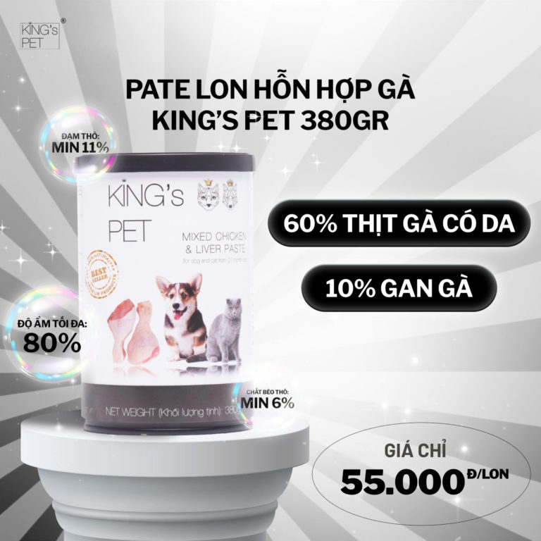 Pate chó mèo King's Pet vị Hỗn hợp gà 380g