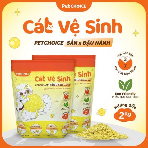 Cát vệ sinh mèo Sắn Mix Đậu Nành PetChoice 2kg