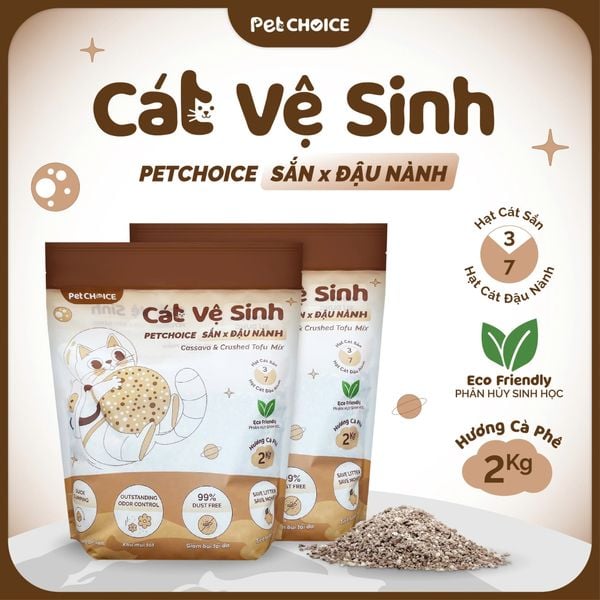 Cát vệ sinh mèo Sắn Mix Đậu Nành PetChoice 2kg