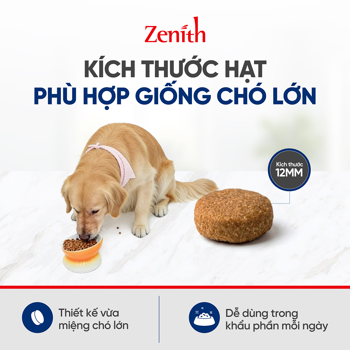 Thức ăn hạt mềm Zenith chó Giống Chó Lớn 1kg