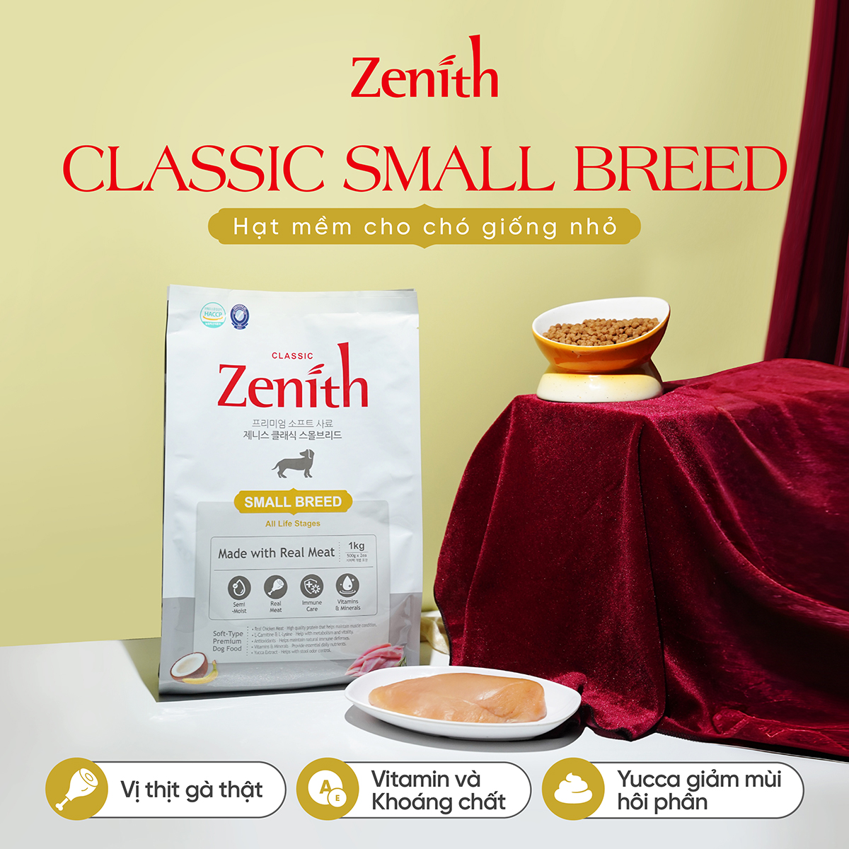 Thức ăn hạt mềm Zenith chó Giống Nhỏ 1kg