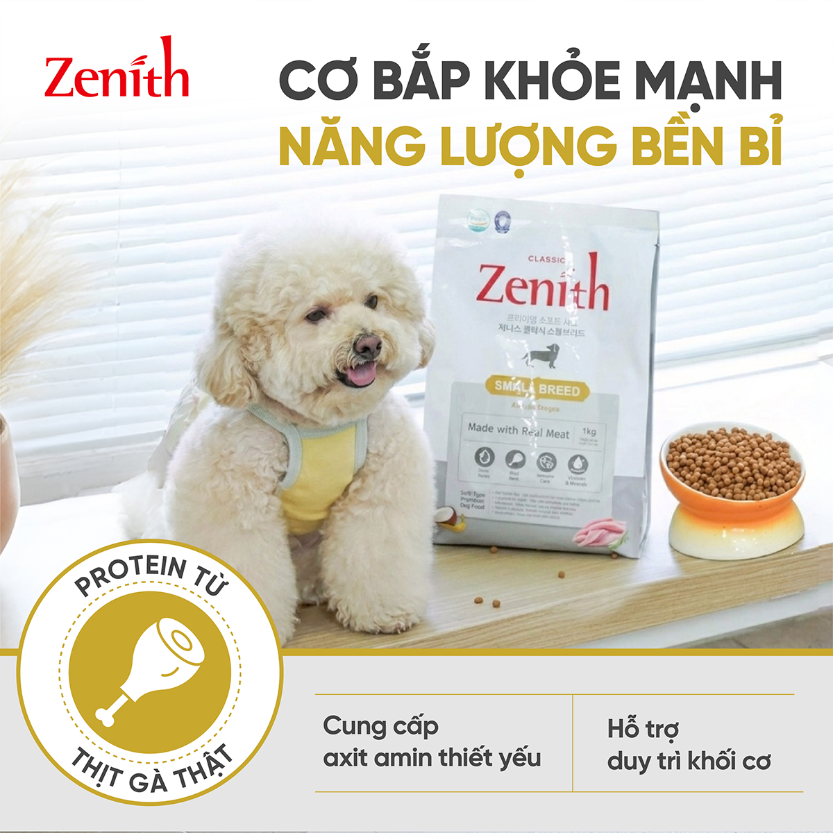 Thức ăn hạt mềm Zenith chó Giống Nhỏ 1kg