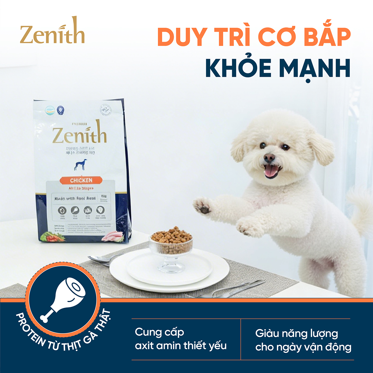 Thức ăn hạt mềm Zenith cho Chó mọi lứa tuổi Thịt Gà