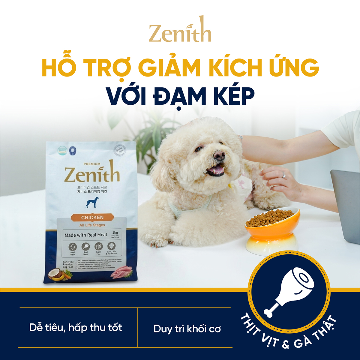 Thức ăn hạt mềm Zenith cho Chó mọi lứa tuổi Thịt Vịt & Gà