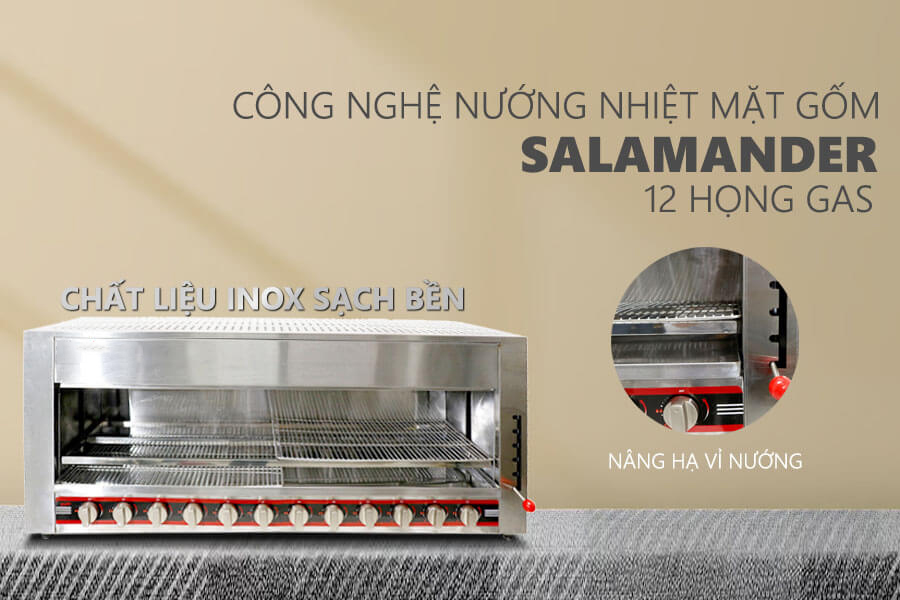 Lò nướng Salamander 12 họng gas