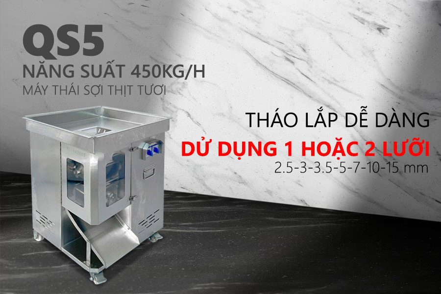 Máy Thái Sợi Thịt Tươi QS5 Công Nghiệp 450kg/h